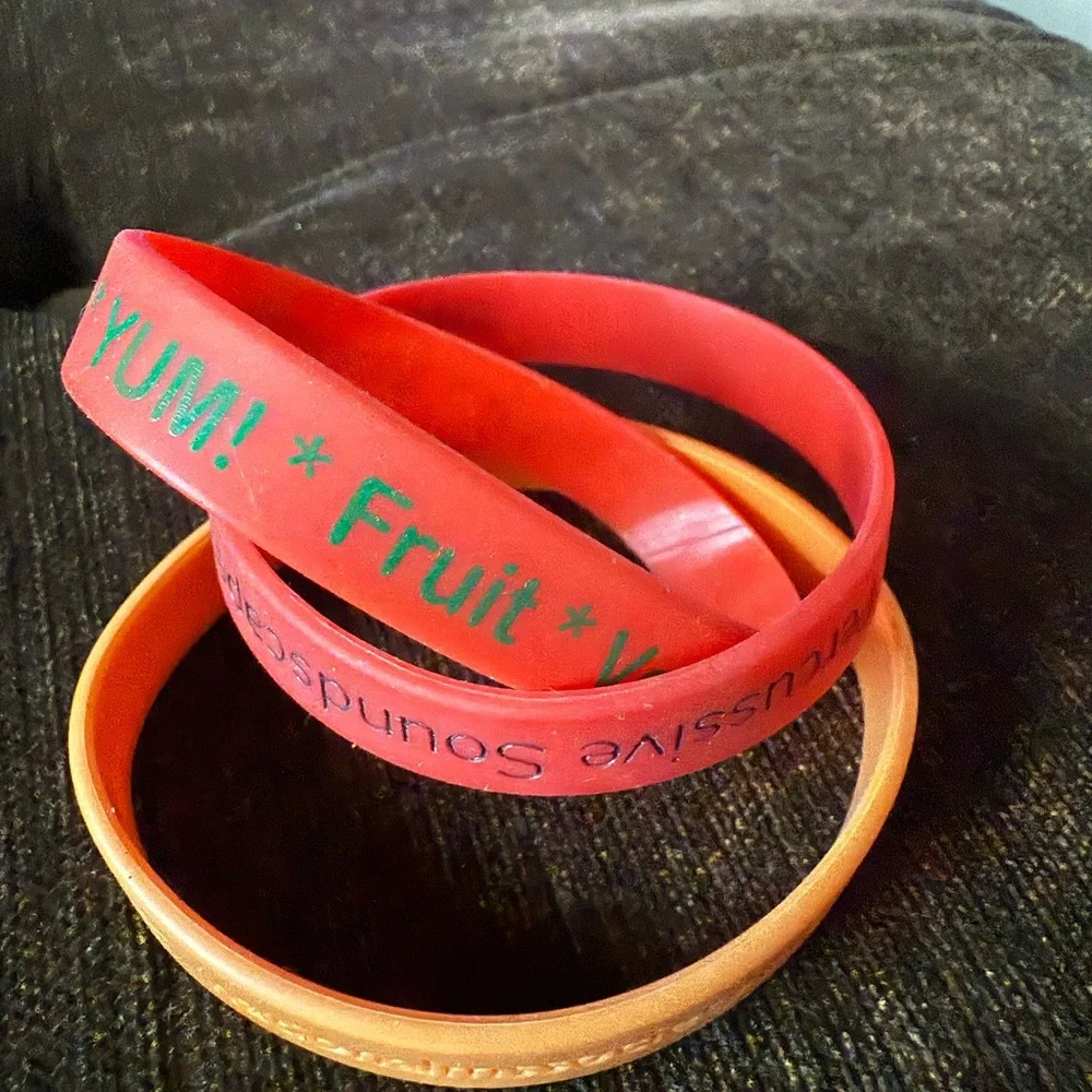 Orange and Red Silicone Bracelets